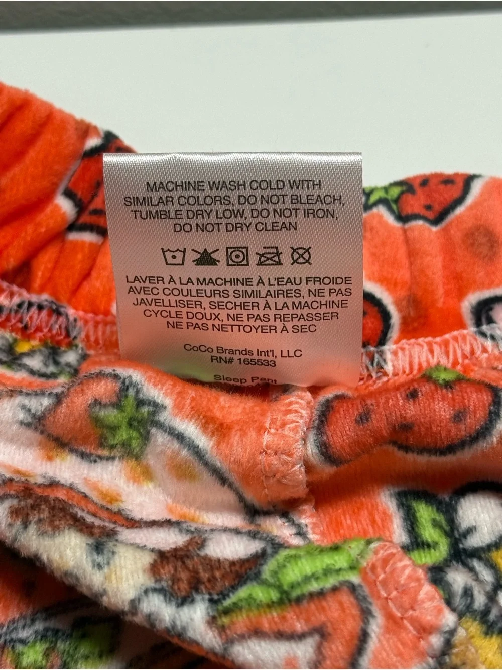 Strawberry Shortcake Pajama Pants Kids XL Red Plush